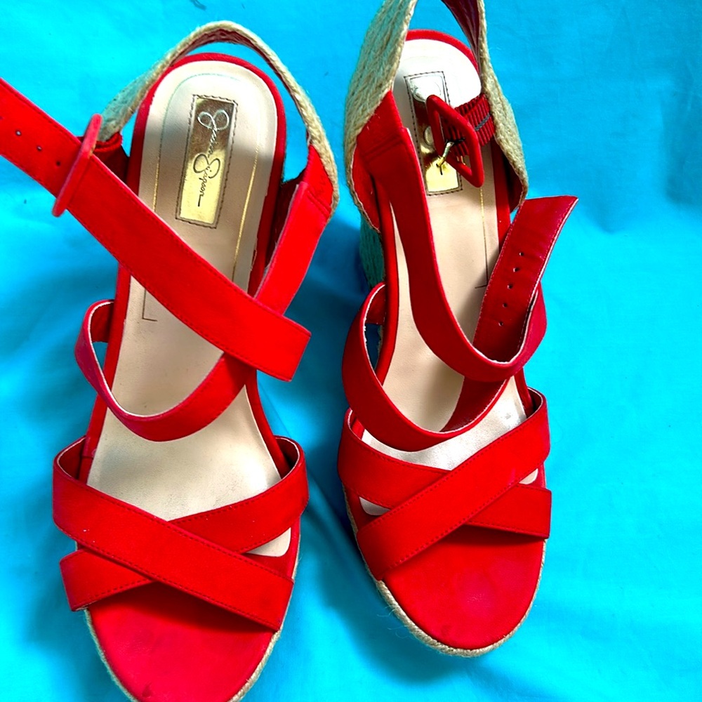 Buy2items get1free 3$20items for $40.red platform wedge, Jessica Simpson shoes